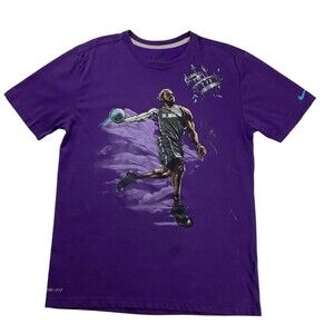 Nike Dri Fit LeBron James T Shirt NBA Men's M Purple Dunk Basketball 23
